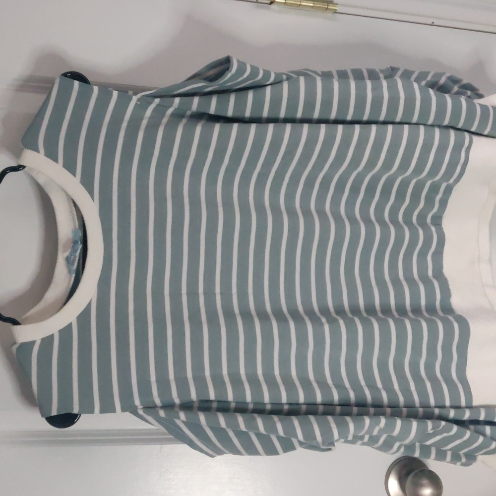 Cold shoulder striped top